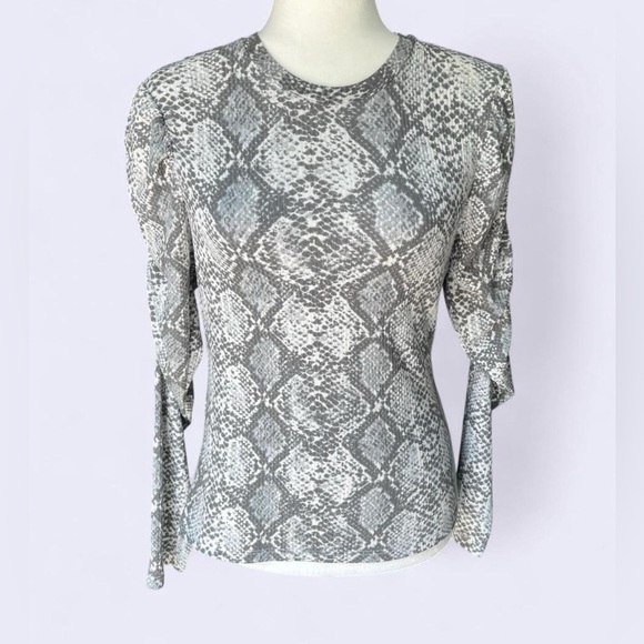 Gray Snake Print Women's Top - Picture 1 of 5